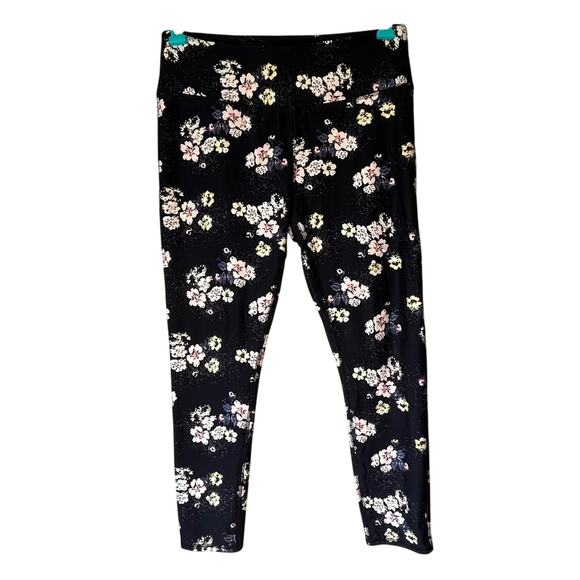Maurices Blue Floral Patterened In Motion Cropped Leggings Size Large - Picture 1 of 10